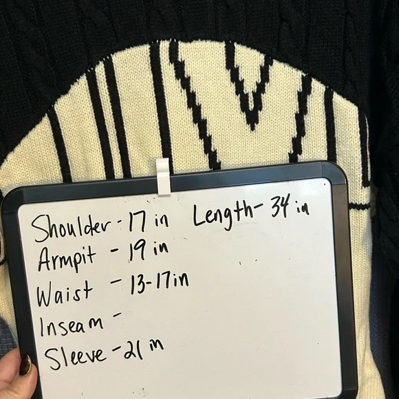 AKIRA Black and Cream LOVE Knit Sweater Dress - Picture 6 of 7